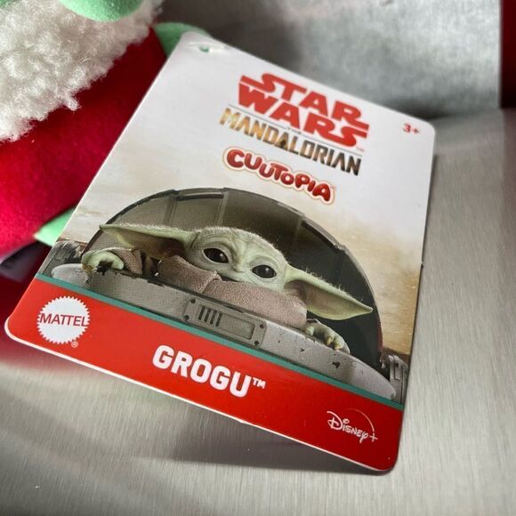 Mattel Star Wars Mandalorian Grogu *NEW* Plush Christmas Themed Toy (5 in) - Picture 5 of 9